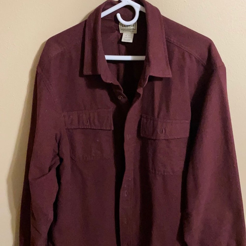 LL Bean Burgundy workmans shirt